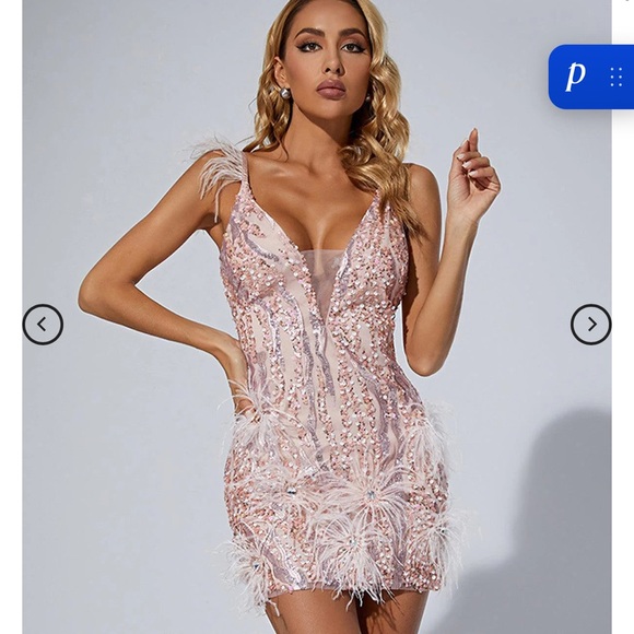 Mew Mews Dresses & Skirts - Mew Mew feather/sequin dress